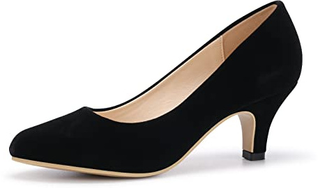 Dam Pumps stilettklack höjd 6 cm sko bekväm klack, sexiga pumpar bröllop fest arbete, Svart sammet, 42 EU