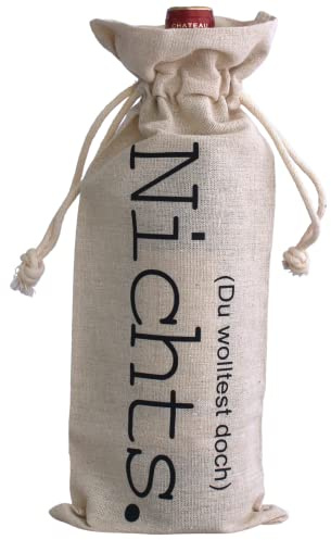Flaschenbeutel Nichts | Geschenkverpackung Für alle, die sich nichts wünschen! | Geschenk zu Weihnachten | Geschenkbeutel Flaschen