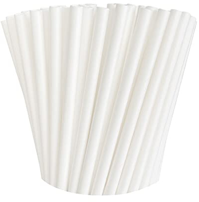 100 Pack Paper Straws White Biodegradable co-Friendly Drinking Bulk for Party Supplies, Bridal/Baby Shower, Birthday, Mixed Drinks, Weddings, Restaurant, Food Service, Drink Stirrer