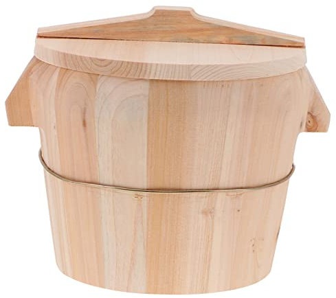 YARNOW Seau à Vapeur Créatif En 21cm Cuiseur Vapeur à Riz Chic Matériau En Naturel Design à Fond Mobile Cuisine