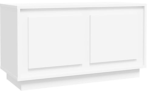vidaXL Meuble TV Blanc 80x35x45 cm Bois d'ingénierie