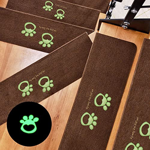DERBUT Stufenmatten Selbstklebend 15er Set Treppenstufen Antirutsch Rechteckig Treppenteppich Kleine Stufen für Kinder, Älteste und Haustiere, 22 cm X 55 cm/22 cm X 70 cm