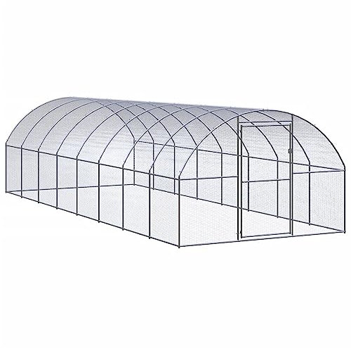 LAPOOH Outdoor-Hühnerstall, Kaninchenstall, Legenester Für Hühner, Hühnerhaus, 3x8x2 m Verzinkter Stahl -at
