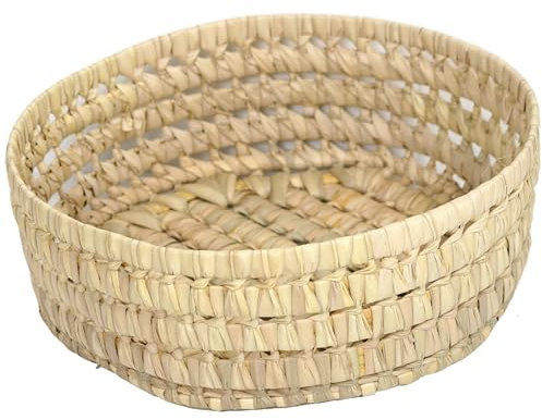Bohome Living - Corbeille à Pain en Osier, Panier de Rangement Rond Plat en Osier, Panier à Fruits, Fait Main (Taille S : Ø30cm)