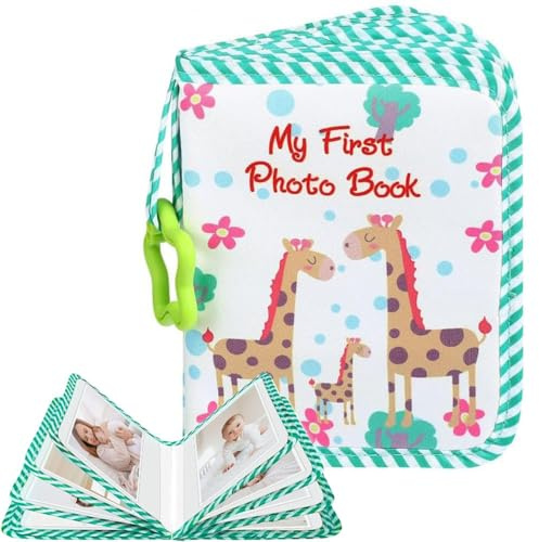 Álbum de fotos de bebé de tela suave, álbum de fotos para bebé, lindo álbum de fotos para niños, álbum de fotos unisex personalizado para niños, primer álbum de fotos para fiesta familiar de baby