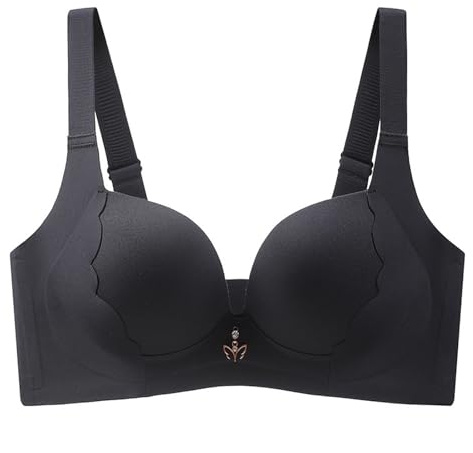 MOONBADI Dirndl Damen Damen Baumwoll BH Ohne Bügel doppellagiger Softcup BH Bra weich bequem unsichtbar nahtlos Pushup BH Damen