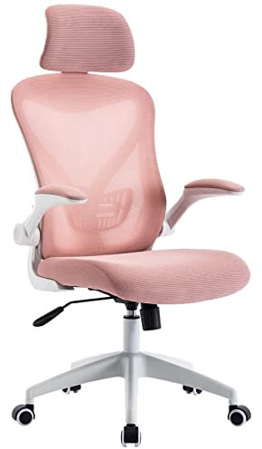 Bürostuhl Ergonomischer Ergonomischer Bürostuhl, Drehstuhl, Arbeitsstuhl, hohe Rückenlehne, Schreibtischstuhl mit Lordosenstütze, atmungsaktiver Netzrückenlehne, dickem Sitzkissen und verstellbarer Ko