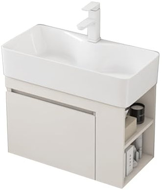 JOSIAHCQ Meuble Salle de Bain avec Vasque et Lave-Main - Meuble d'Angle Suspendu Moderne pour Petit Espace(5530)