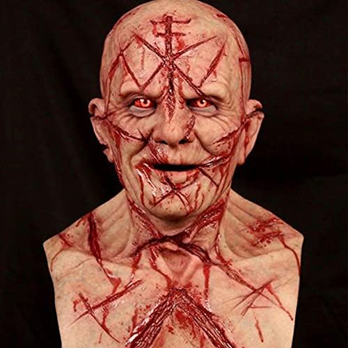 WOBCA Ghost Face Costume - Purge Halloween Contact Lenses, Spider Mask, Nun Scary Latex Mask for Carnival Party Accessories