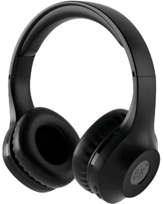 Retekess TR104P Radio Headphones, FM Battery Radio, Adjustable Lightweight Headphone Support AUX Input Battery Powered, Wireless Headphones for Students,Walking,Studying(Black)