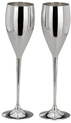 your castle Set di 2 calici da spumante, 2 pezzi, eleganti flauti da champagne, argentati