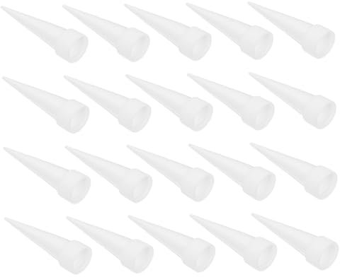 Tofficu 100 Embouts De Collage Précis Blancs, Petites Tailles, Compatible Colle Et Mastic, Embouts Coniques Universels Pour Applications De Calfeutrage Et Bricolage