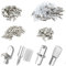 120 supporti da pavimento in acciaio massiccio, 4 modelli, supporti da pavimento, 5 mm, ripiani con anelli forati, per armadi, mobili, scaffali