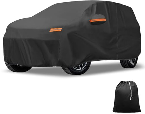 X AUTOHAUX Car Cover Outdoor Waterproof Sun Rain Snow Hail Protection with Left Side Door Zipper 210D-PU for Ford Explorer