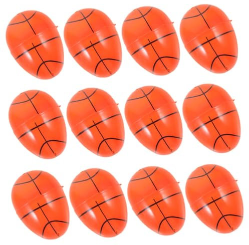 GAROZATION 12stücke Bunte Pack Basketball-Ostereier Aus Kunststoff Befüllbare Ostereier Für Osterparty Dekoration Für Sportveranstaltungen Und Festliche Anlässe