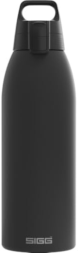 Sigg - Botella de Agua Aislada - Shield Therm Morning Blue - Apta para Bebidas Carbonatadas - A Prueba de Fugas - Apta para Lavavajillas - Libre de BPA - Acero Inoxidable 90% Reciclado - Azul - 1,5L