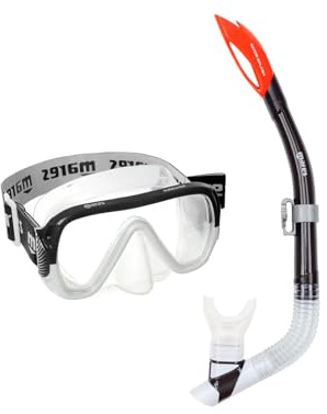 Mares Keewee Splash Schnorchelausrüstungs-Set für Erwachsene, auslaufsichere Tauchmaske, halbtrockener Schnorchel mit flexiblem Schlauch und weichem Mundstück, 411819