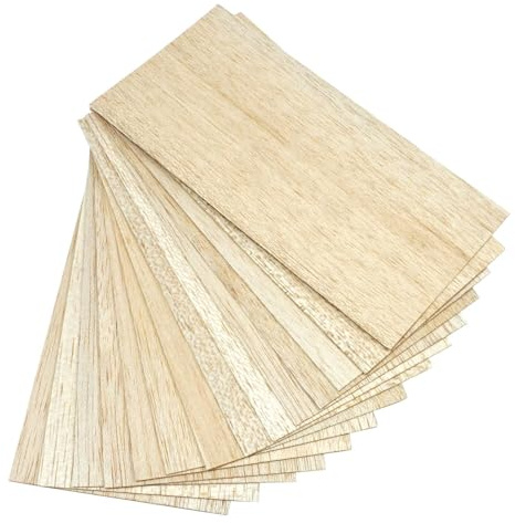 12 Pack Balsa Wood Sheets 200x100x1mm Plywood Sheets Basswood Sheet for Arts Crafts DIY Woodcraft Model Model Building Painting and Engraving Ideal for Home Decor and Creative Arts
