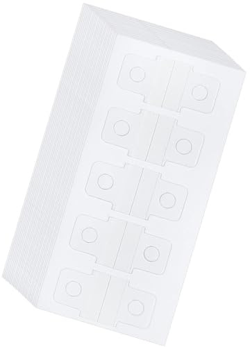 BENECREAT 40 calcomanías de PVC para carpetas, 8.9 x 4.1 cm, 10 agujeros, etiquetas de refuerzo autoadhesivas para carpetas de anillas, papel, fotos, documentos