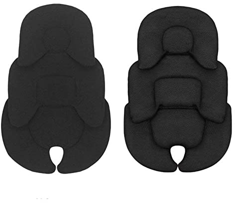 Baby Stroller Cushion Car Seat Insert Baby Head Neck Support Pillow Mattress, Neck Support Pillow Baby Seat Cushion Trolley Mattress(black)