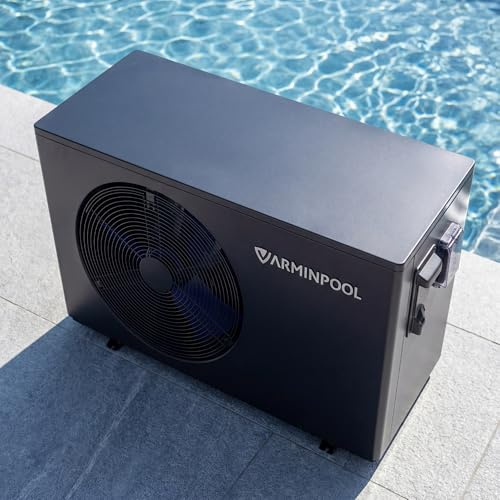 VARMINPOOL Pompa di calore per piscina 40.000 BTU per piscina interna e fuori terra, riscaldamento elettrico Pro Flow, controllo tramite app, inverter intelligente, scambiatore di calore in titanio