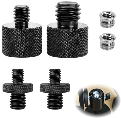 6 Stück Stativ Adapter 1/4 auf 3/8 Zoll Gewinde Stativ, 3/8 auf 1/4 Zoll Adapter Doppelschraube, Schraubadapter Kamera Stativ Mikrofon Ständer, Robust Metall Gewinde für Foto Zubehör