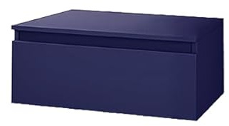 Liberoshopping Mobile bagno sospeso con cassetto soft closing in legno nobilitato– design moderno NILYA(Blu Opaco, 80 cm)