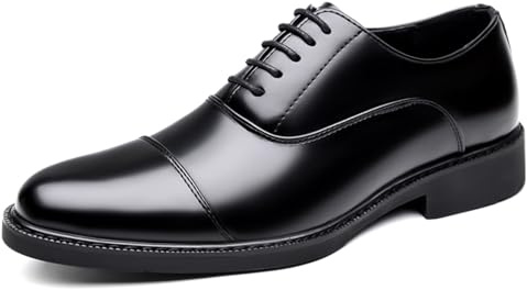 GemChve Scarpe Eleganti Uomo Scarpe Sposa Faux Business Scarpe da Ballo Uomo Classiche Casual Black 40 EU