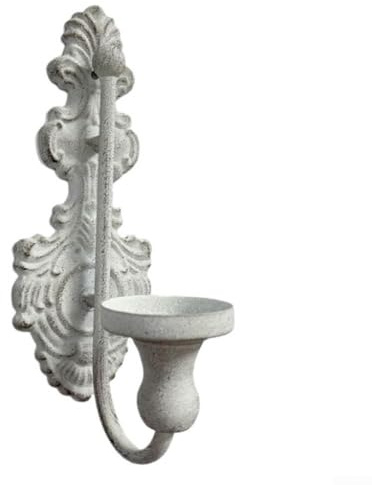 Portacandele funzionale da parete in ghisa invecchiata, supporto per candele coniche, grande aggiunta a qualsiasi stile di arredamento domestico (grigio)