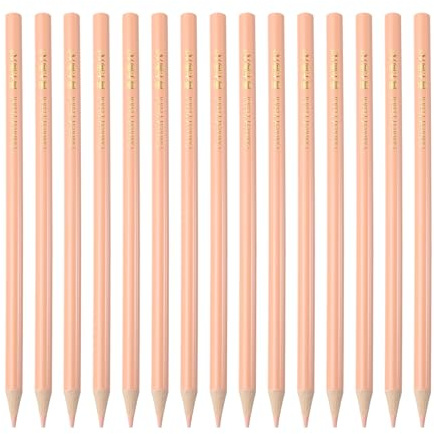 sourcing map Lot de 15 crayons de couleur en bois à base d'huile pour artistes - Fournitures artistiques pour adolescents et adultes - Beige