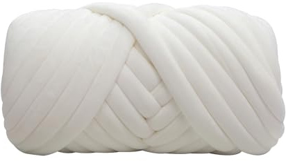 de lana grueso, hecho a mano, voluminoso, de 1 kg de grosor, para tejer cobijas, ganchillo, algodón suave para cojín de peluche de mascotas (43 metros)