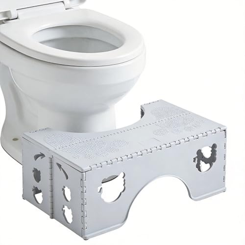 HINATDD Toilettenhocker Klappbar WC Hocker für Erwachsene Kackhocker | Faltbarer Tritthocker Badezimmerhocker Toiletten Fußhocker Toilettenhocker für eine korrekte Sitzposition beim Stuhlgang