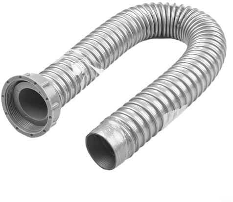 Tubo di scarico per lavello da cucina e tubo di scarico per fognatura con filtro per uscita da 58 mm, adatto per lavatrice e prolunga del tubo del lavandino (60 cm)
