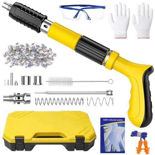 ahnwer Concrete Nail Gun Kit, Manual Steel Nailer Gun with 100pcs Nails (B)