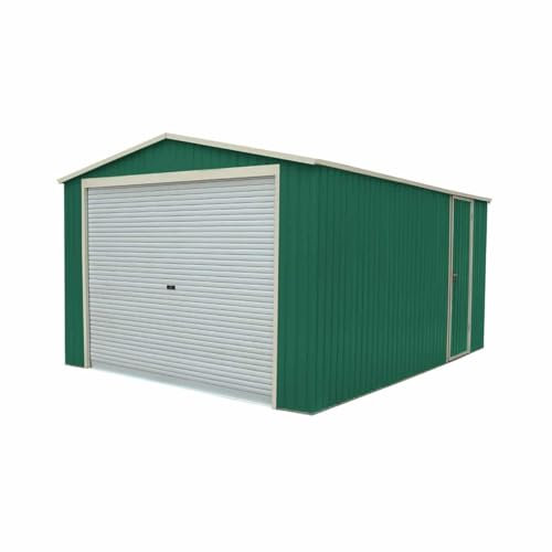 GARDIUN KIS12893 - Garage métallique Essex 19,5 m², extérieur, 576 x 338 x 243 cm, Vert