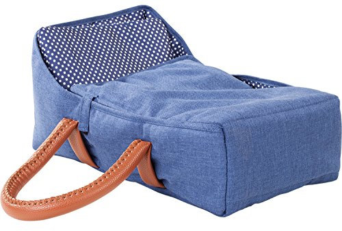Götz 3402943 Puppen Tragebettchen Denim & Spots - ideale Tragemöglichkeit für Babypuppen und Stehpuppen der Größe zwischen 27 cm und 36 cm