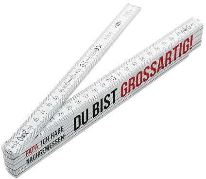 stempel-fabrik – Zollstock Vatertag Papa, ich habe nachgemessen: Du bist grossartig! – Meterstab als originelles Vatertagsgeschenk oder Geburtstagsgeschenk für Heimwerker