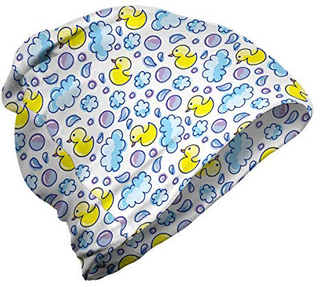 ABAKUHAUS Baby Unisex Beanie, Waschzeit Bubbles Ente, Wandern im Freien, Blaues lila Gelb