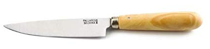 PALLARES SOLSONA Cuchillo Cocina Acero Inoxidable Hoja de 12 cm con mango redondo de madera de Boj