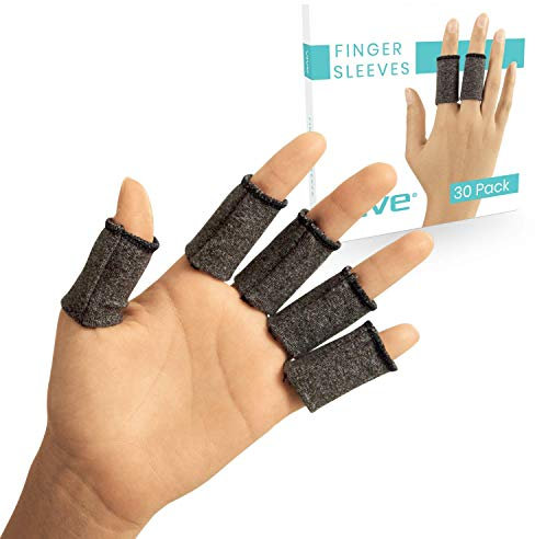 Vive Finger Splints For Broken Finger (30 Pack) - Thumb Protectors Support Brace For Gaming, Guitar Players - For Arthritis, Wounds, Sport Injury & Joint Pain - Fabric Guard For Pinky & Index