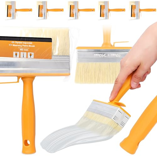 10x Pinceau De Peinture Plate 140 mm | Brosse Pinceau À Enduit Brosse À Laque Pinceau pour Meubles Mur Terrasse Teinture Murale Mobilier Clôture Bois Revêtement
