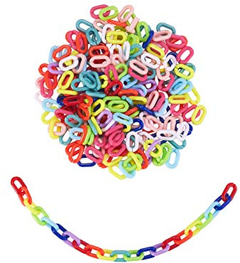 Airssory 2150 Stück Acryl kleine Kabelketten Verbindungsringe Kunststoff Schnellverbinder für Schmuckherstellung Kinder Haustier Lernspielzeug Gürtel Haarschmuck – 15 x 9 mm