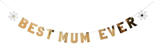 Club Green Goldfarbenes Banner mit Aufschrift Best Mum Ever, 2 m