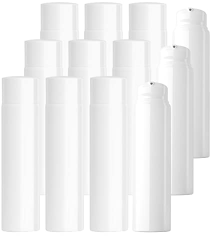 ZEOABSY 12 Pièce 150ml Non Rechargeable Flacons Pompes à Lotion Airless de 150 ML Blanc, Vide Récipient Cosmétique Bouteille de Crème - Aucun Interne Tube