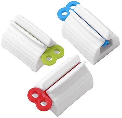 3pcs-Rolling Tube Toothpaste Squeezer Toothpaste Seat Holder Stand for Bathroom Accessories（Mix Color）