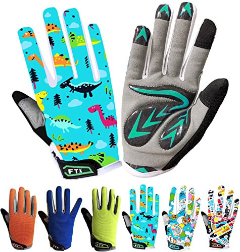 LOVMEAD Fahrradhandschuhe Kinder für Jungen Mädchen Alter 4-12, MTB Handschuhe Paar Outdoor Sport Rennrad Fahrrad Bike Handschuhe Frühling Sommer (S, Cyan)
