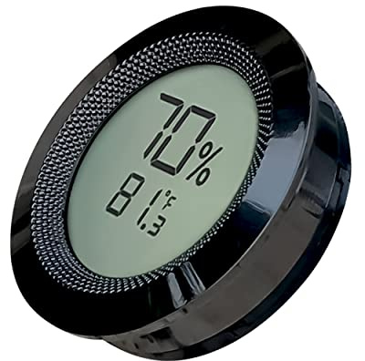 Prestige Import Group Round 2 Digital Hygrometer Thermometer for Cigar Humidors - Gun Metal - 1 Piece