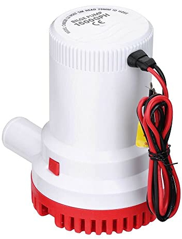 Riloer Bomba de agua sumergible de bomba de sentina marina, barco de yate eléctrico de 12 V, duradero