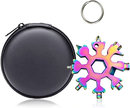 LSSEDA 18-in-1 Snowflake Multi Tool,Incredible Tool,Multi-tool Snowflake Spanner Stainless Steel Hand Tools Star Anise Screwdriver Home/Outdoor Emergency Wrench (Color : Color) (Color : Colorful)