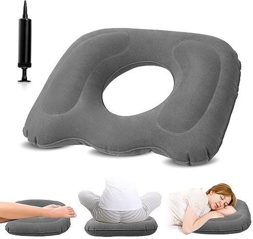 Sweetone Cojín Ortopédico Inflable, Cojin Antiescaras, Cojín de Asiento de Hemorroides para Aliviar el Dolor de la Rabadilla para el Embarazo, Cóccix, úlceras de Decúbito, Espalda
